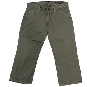 NWOT 7 For All Mankind Army Green Crop Josefina Skinny Boyfriend Jeans Size 26